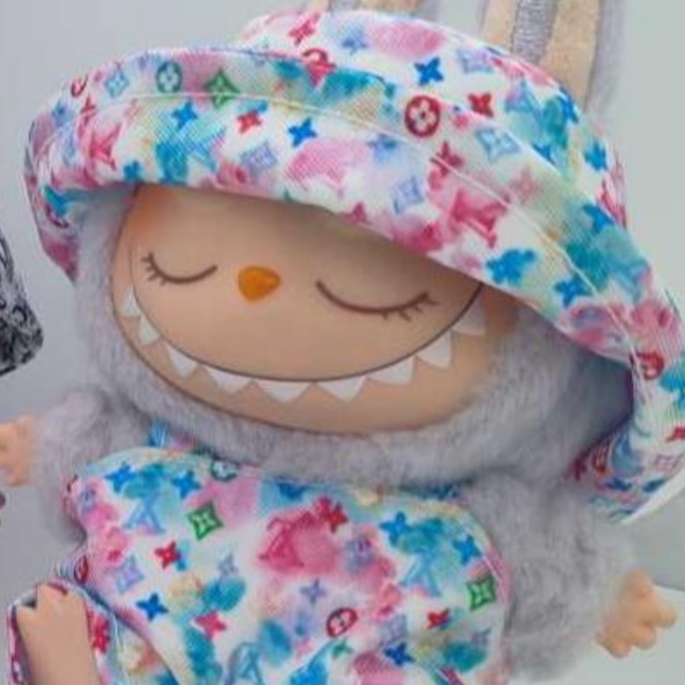 Labubu Clothes- Multicolor Overalls & Hat For Pop Marts Labubu Doll